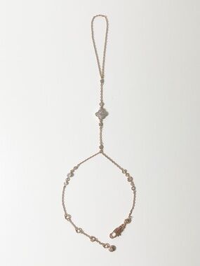 Henri Bendel Rose Gold Luxe Collection Crystal Flower Hand Chain